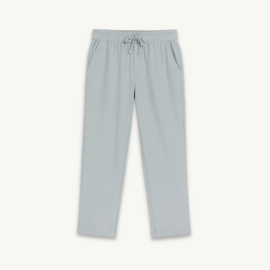 Relaxed Fit Linen Pants - Light Green
