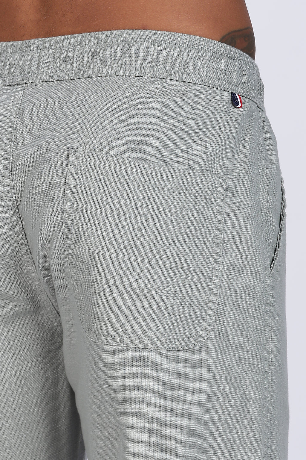 Relaxed Fit Linen Pants - Light Green