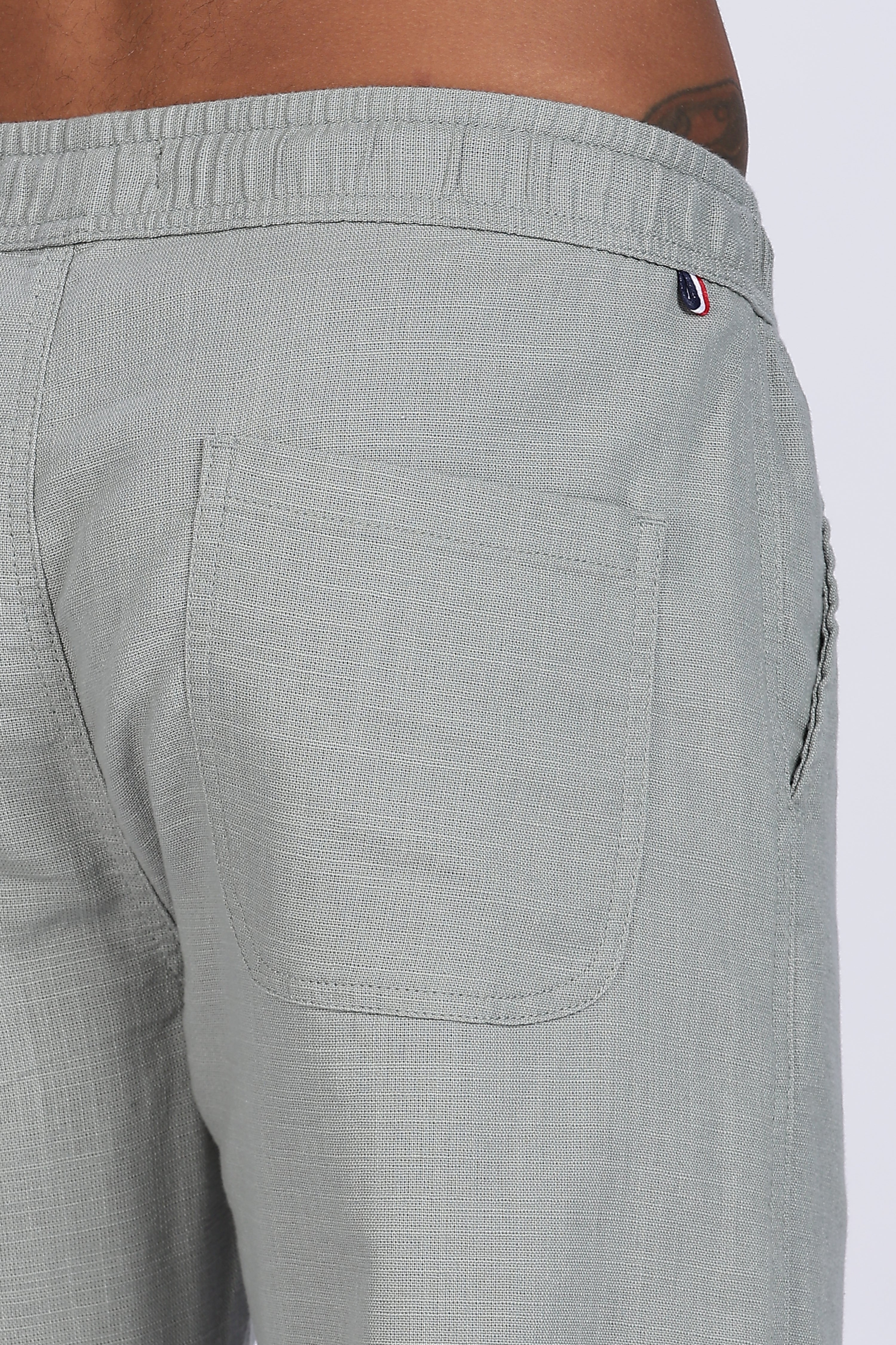 Relaxed Fit Linen Pants - Light Green