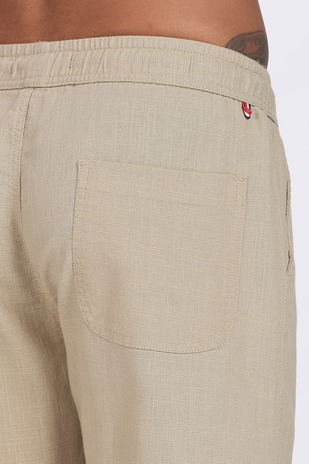 Relaxed Fit Linen Pants - Khaki