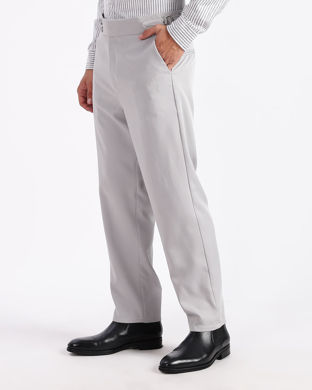 Tapered Fit Gurkha Pants - Grey