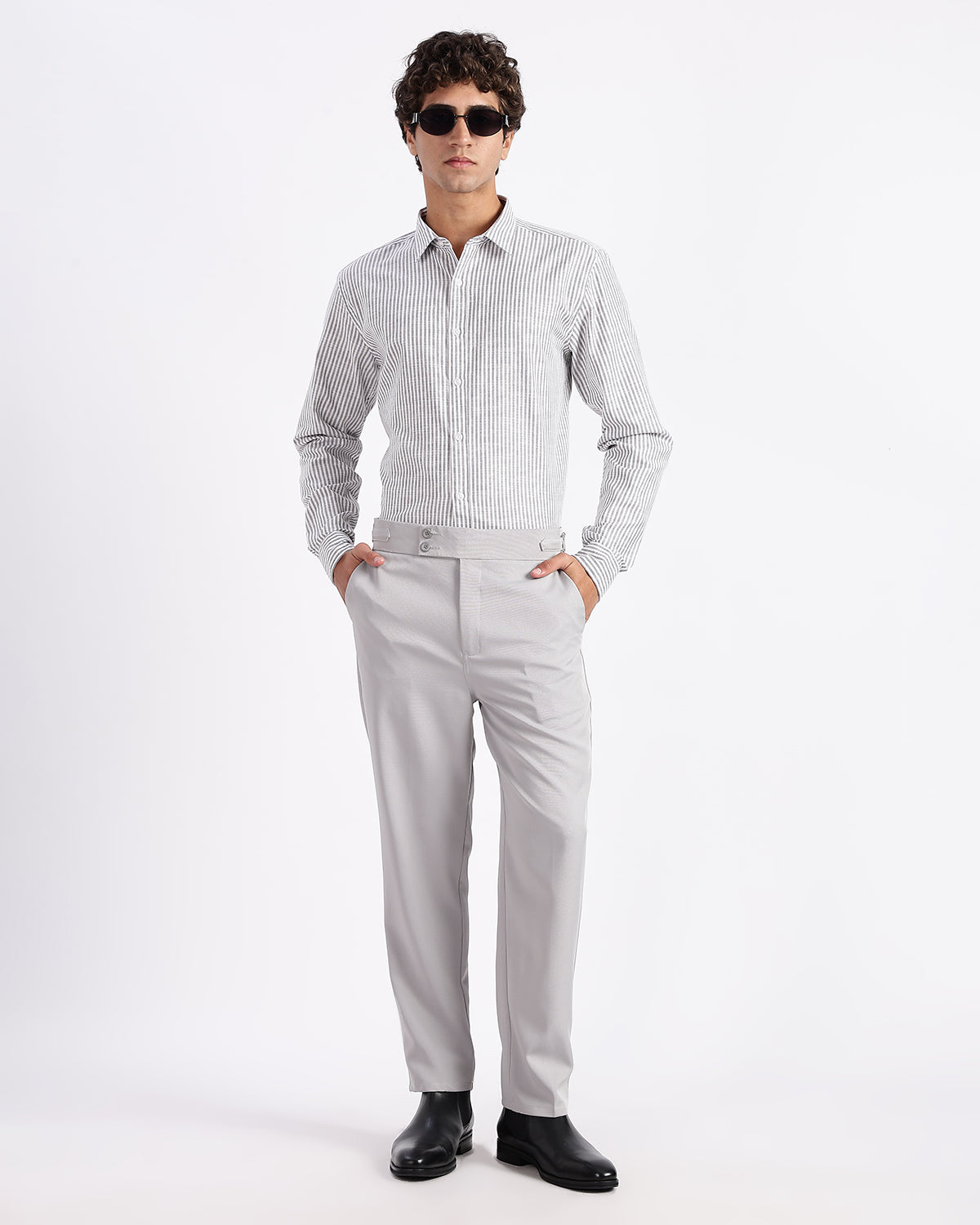 Tapered Fit Gurkha Pants - Grey