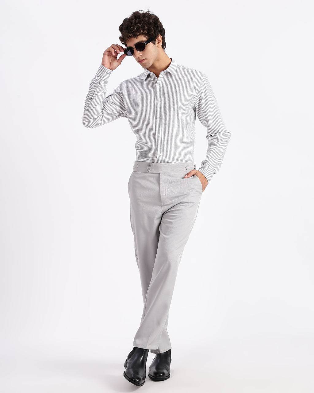 Tapered Fit Gurkha Pants - Grey