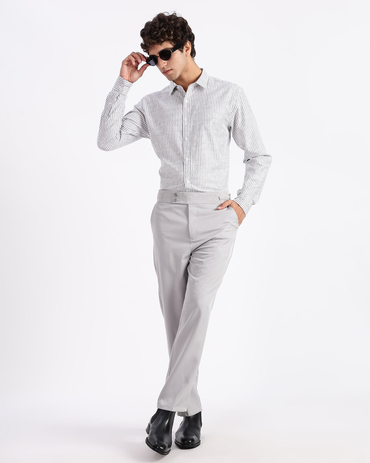 Tapered Fit Gurkha Pants - Grey