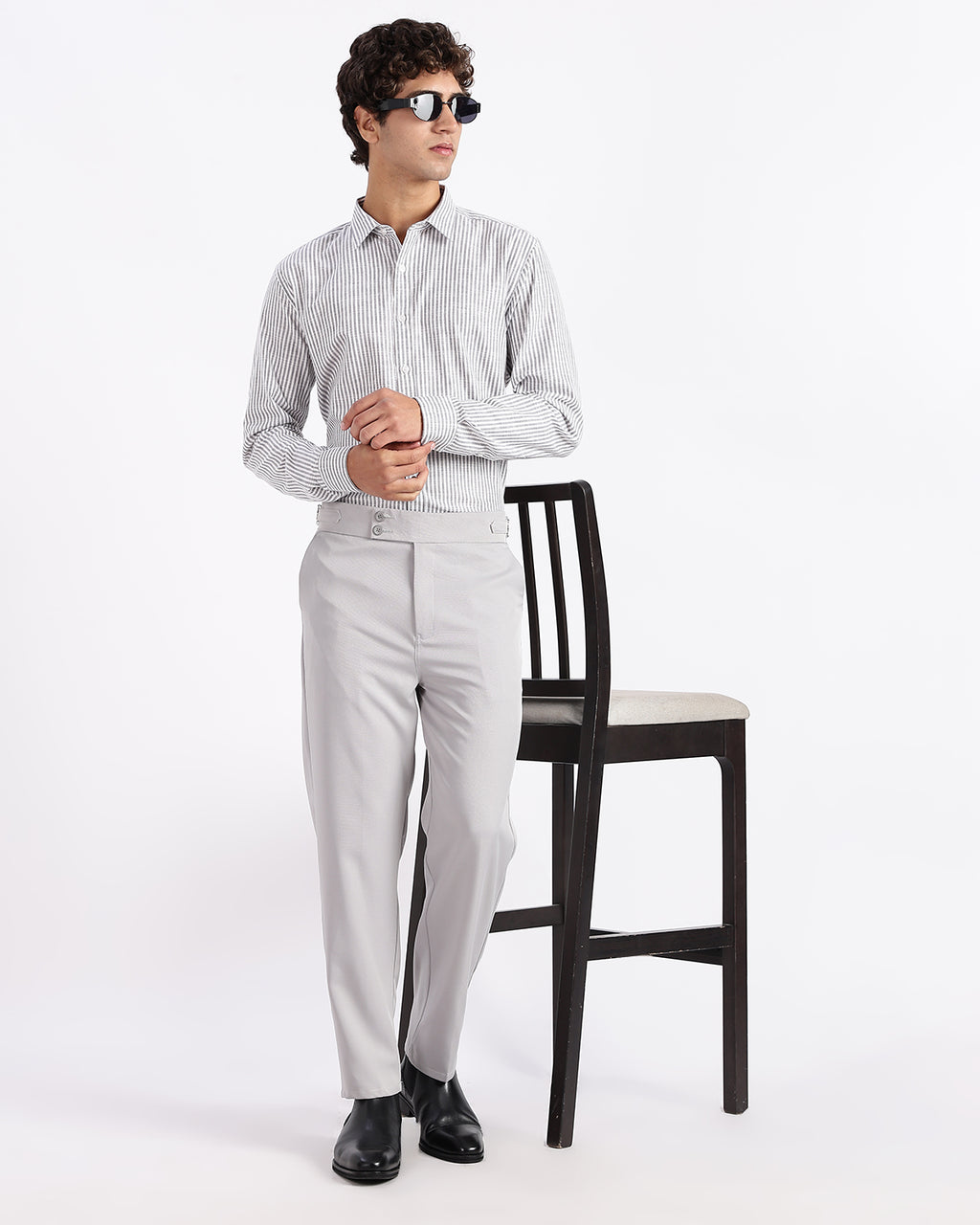 Tapered Fit Gurkha Pants - Grey