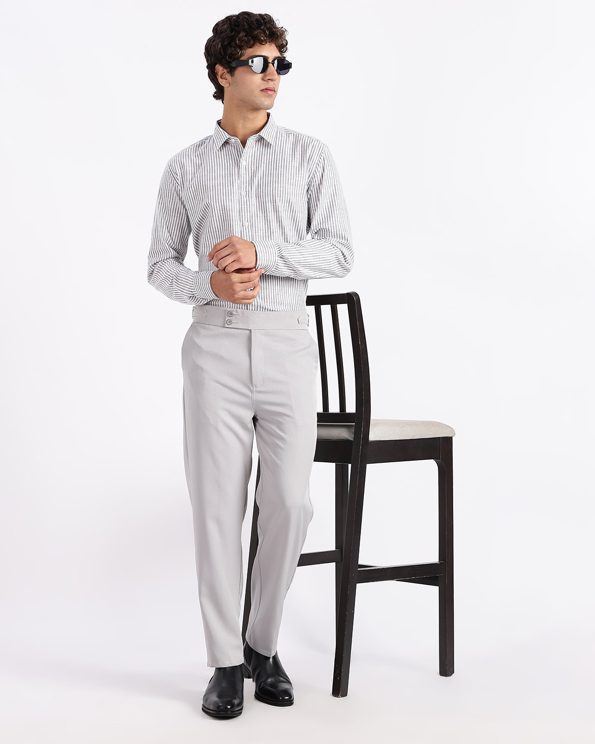 Tapered Fit Gurkha Pants - Grey