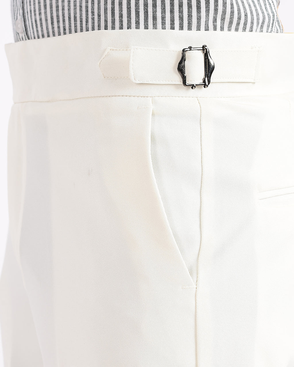 Tapered Fit Gurkha Pants - White