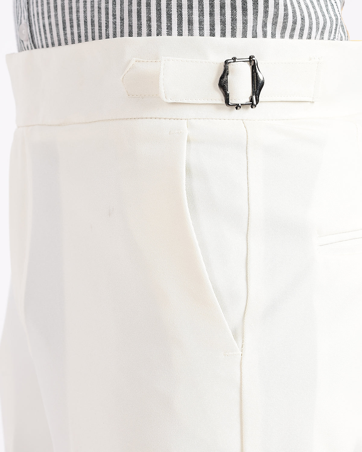 Tapered Fit Gurkha Pants - White