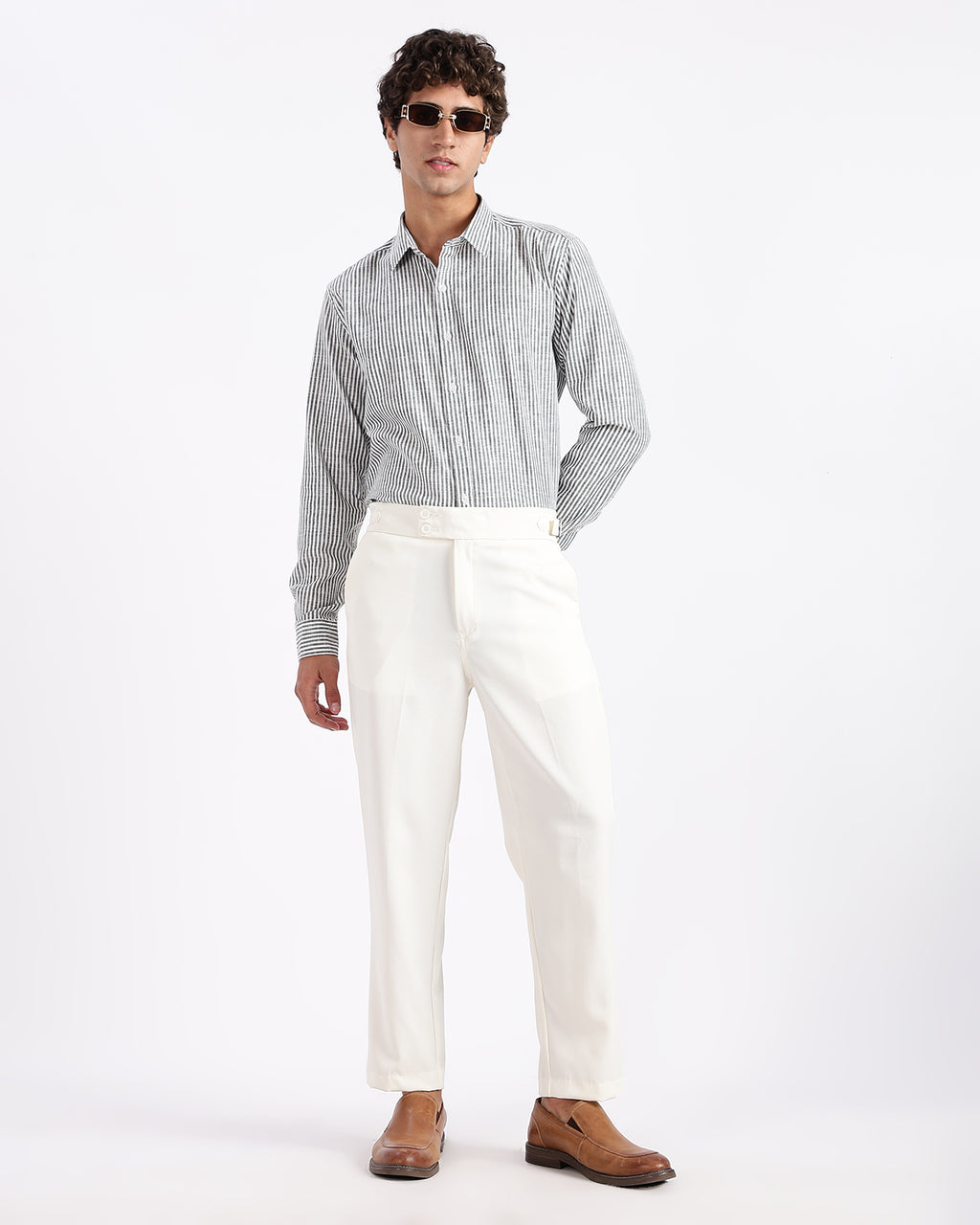 Tapered Fit Gurkha Pants - White