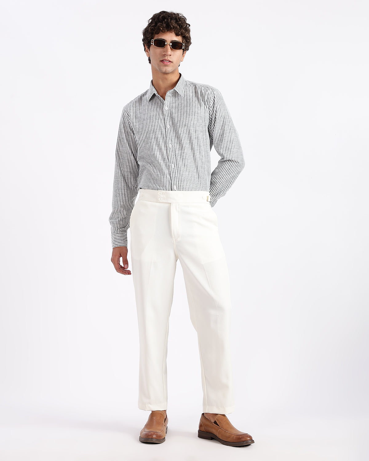 Tapered Fit Gurkha Pants - White