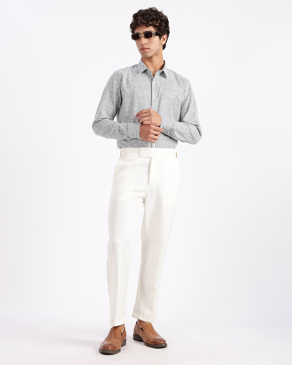 Tapered Fit Gurkha Pants - White