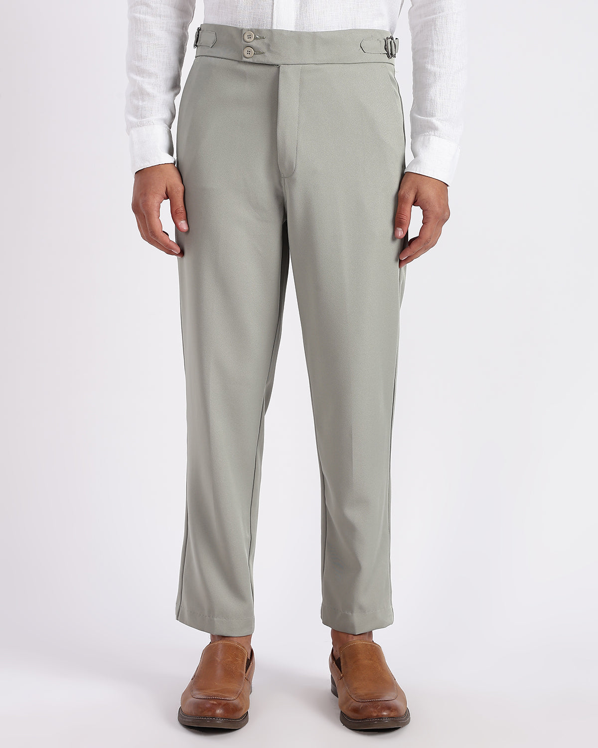 Tapered Fit Gurkha Pants - Olive Green