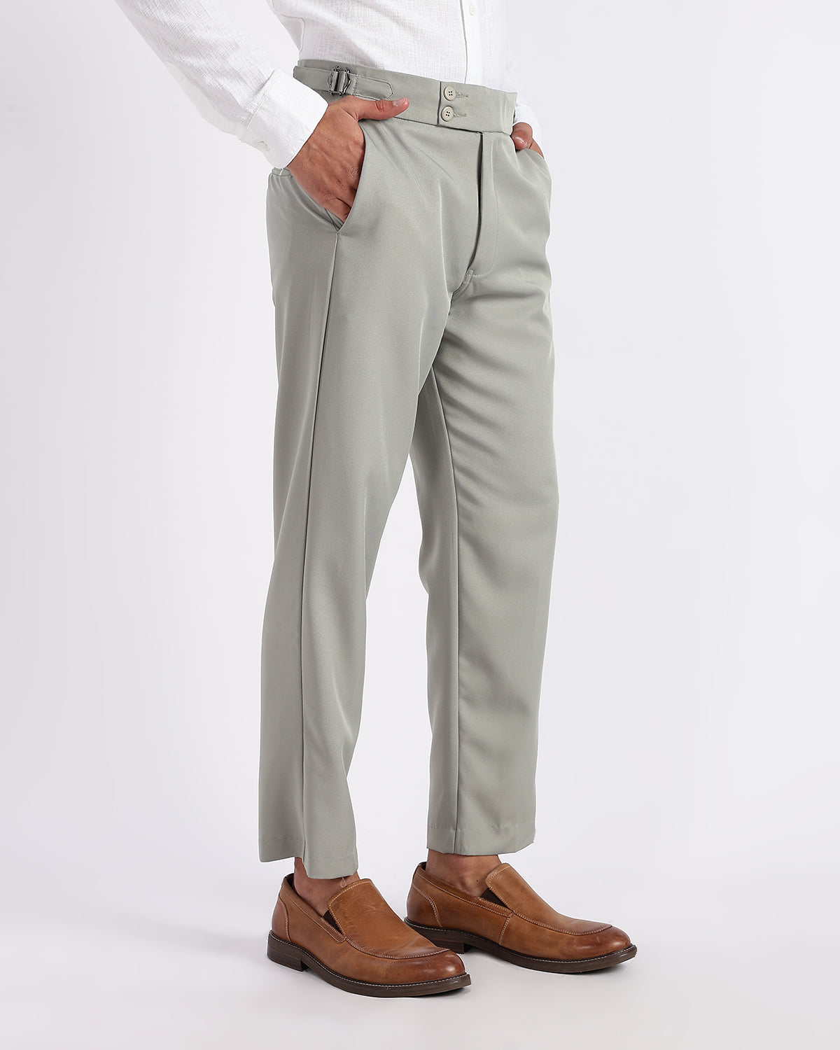 Tapered Fit Gurkha Pants - Olive Green