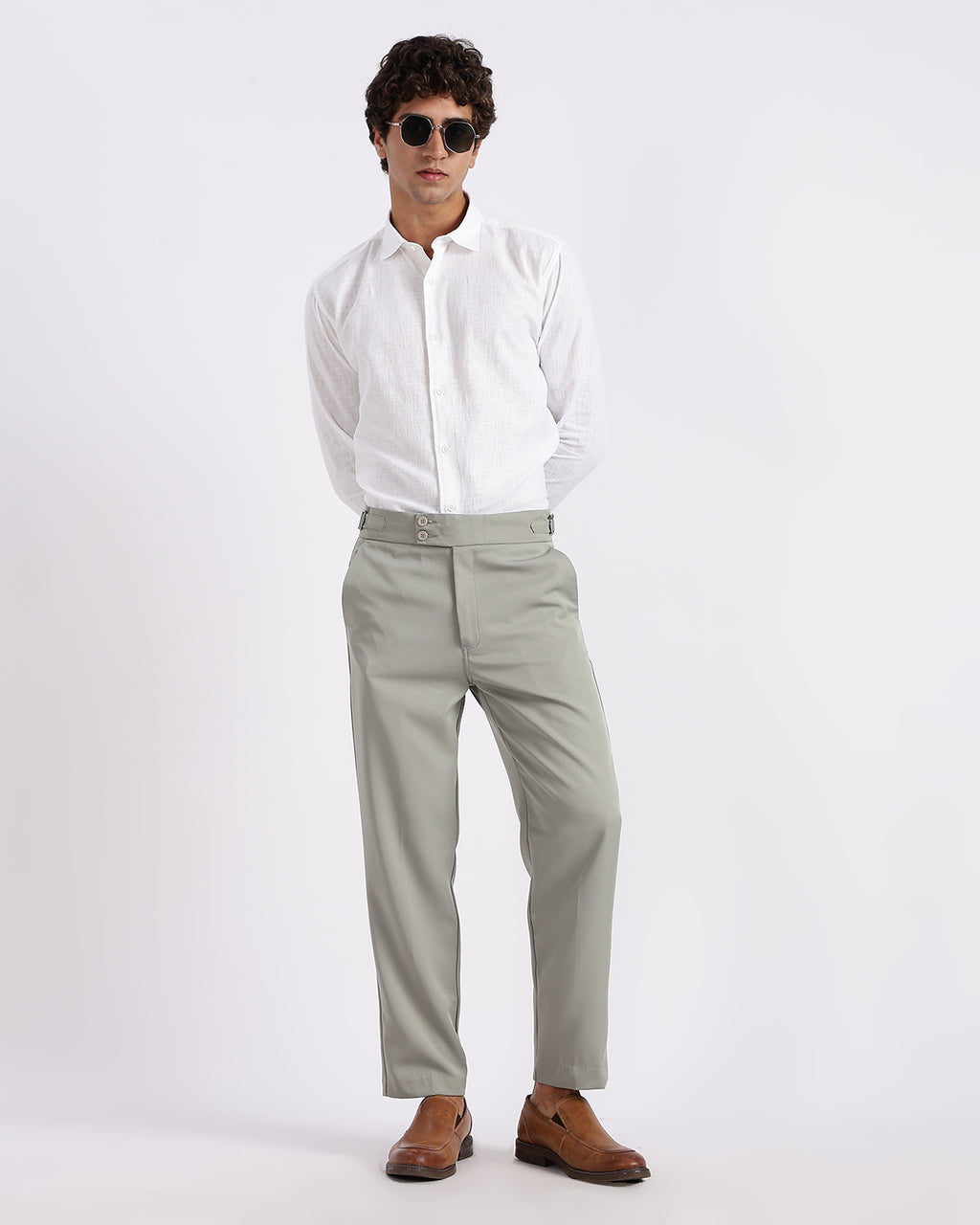 Tapered Fit Gurkha Pants - Olive Green
