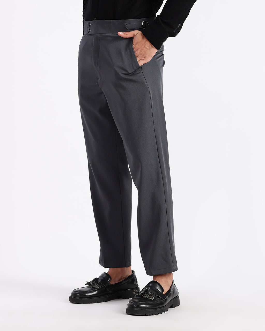 Tapered Fit Gurkha Pants - Charcoal
