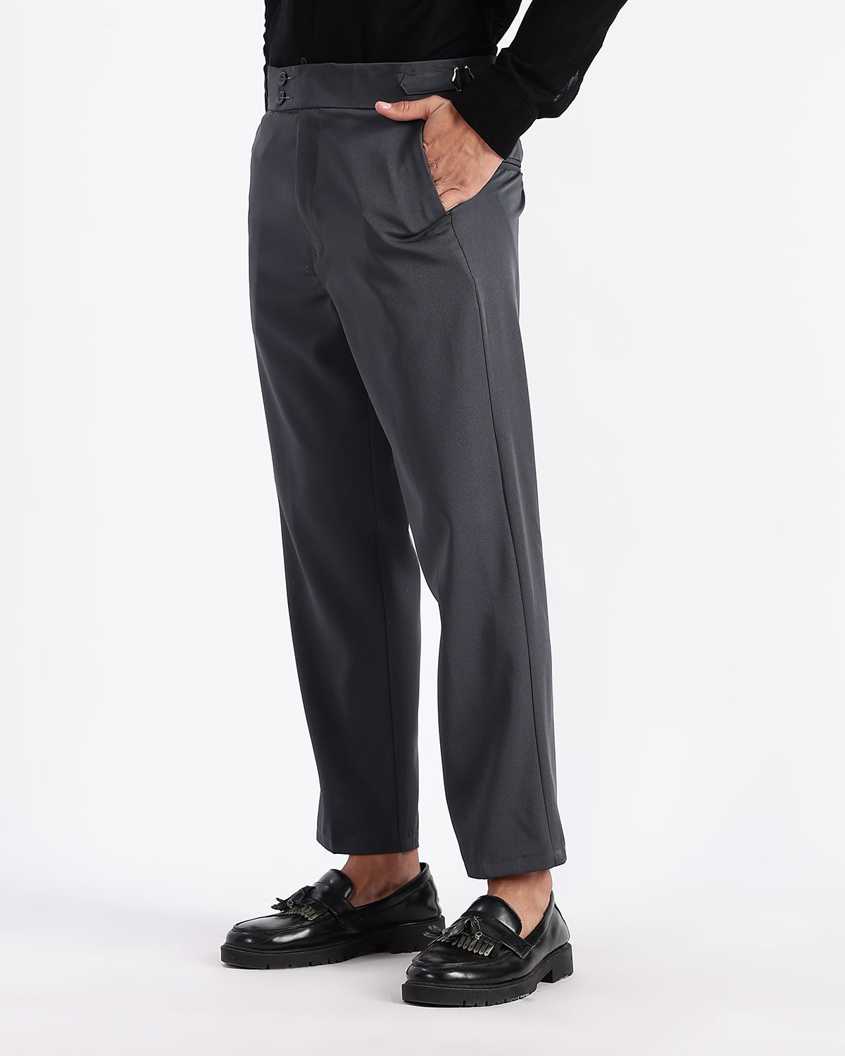 Tapered Fit Gurkha Pants - Charcoal