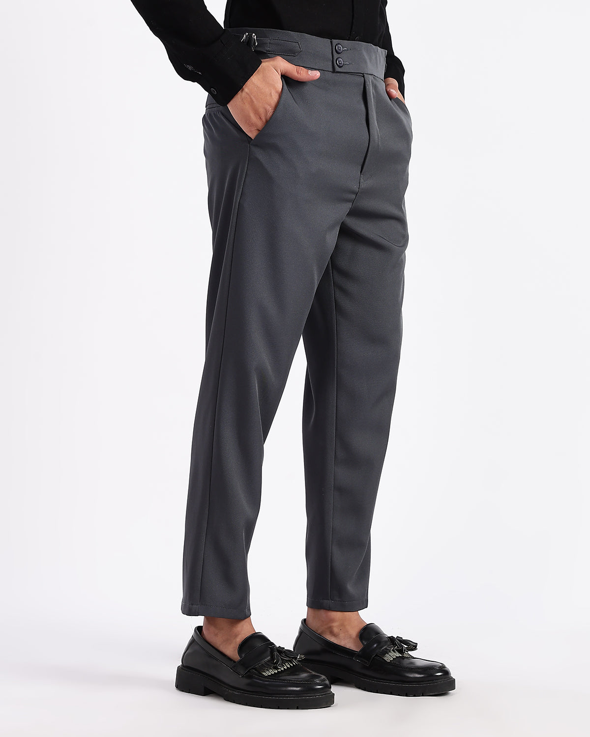 Tapered Fit Gurkha Pants - Charcoal