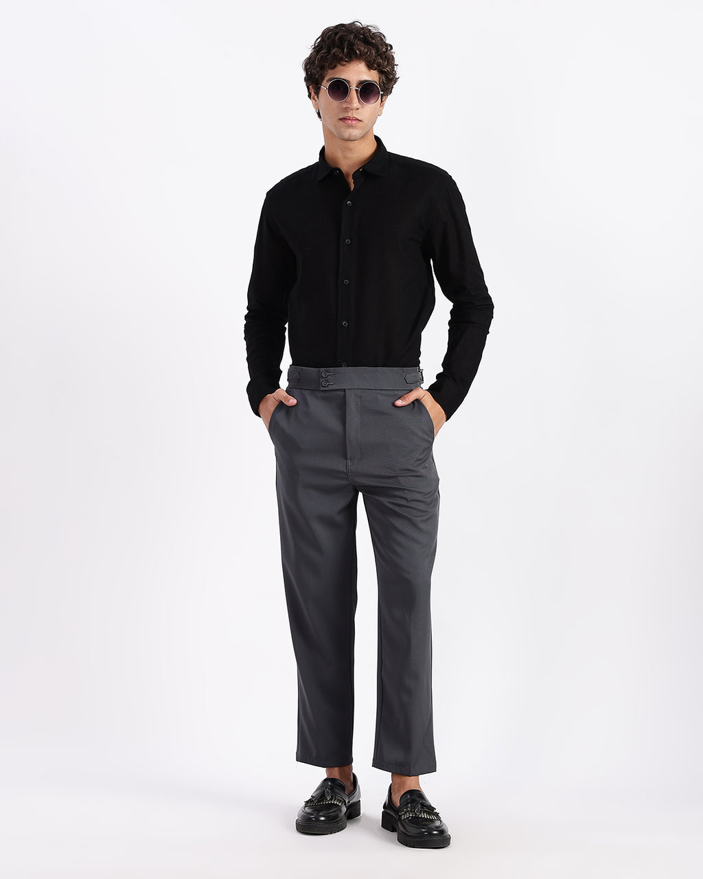 Tapered Fit Gurkha Pants - Charcoal