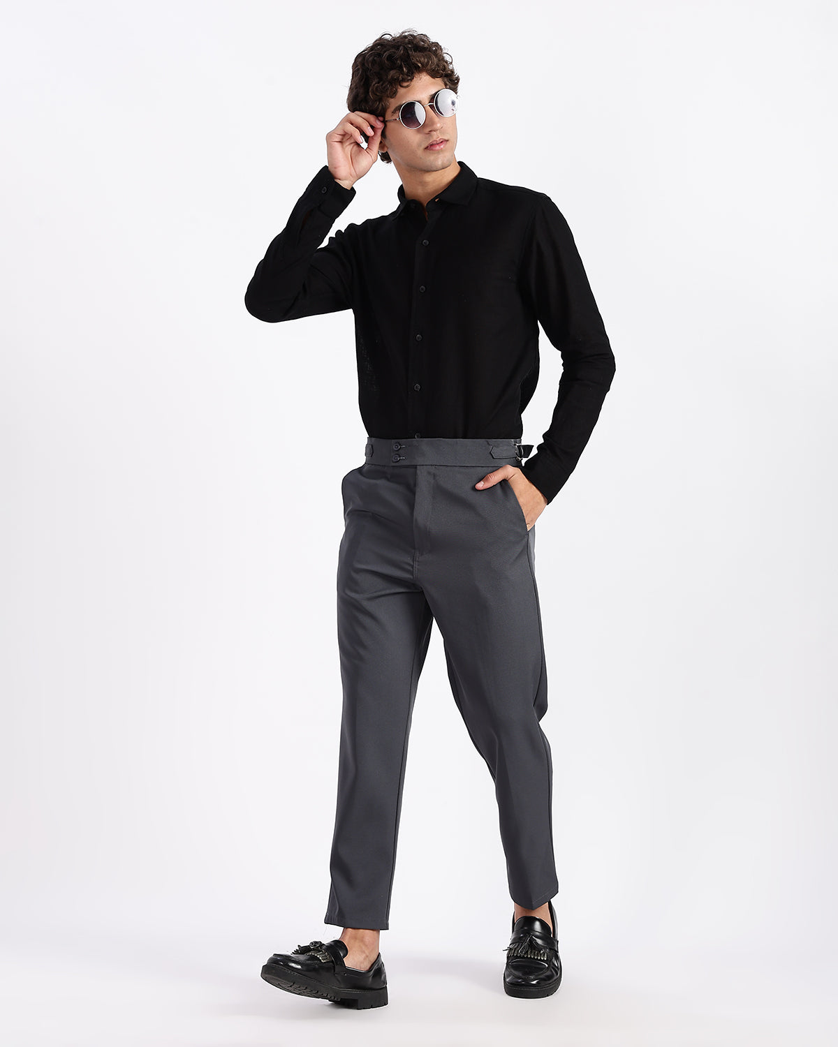 Tapered Fit Gurkha Pants - Charcoal