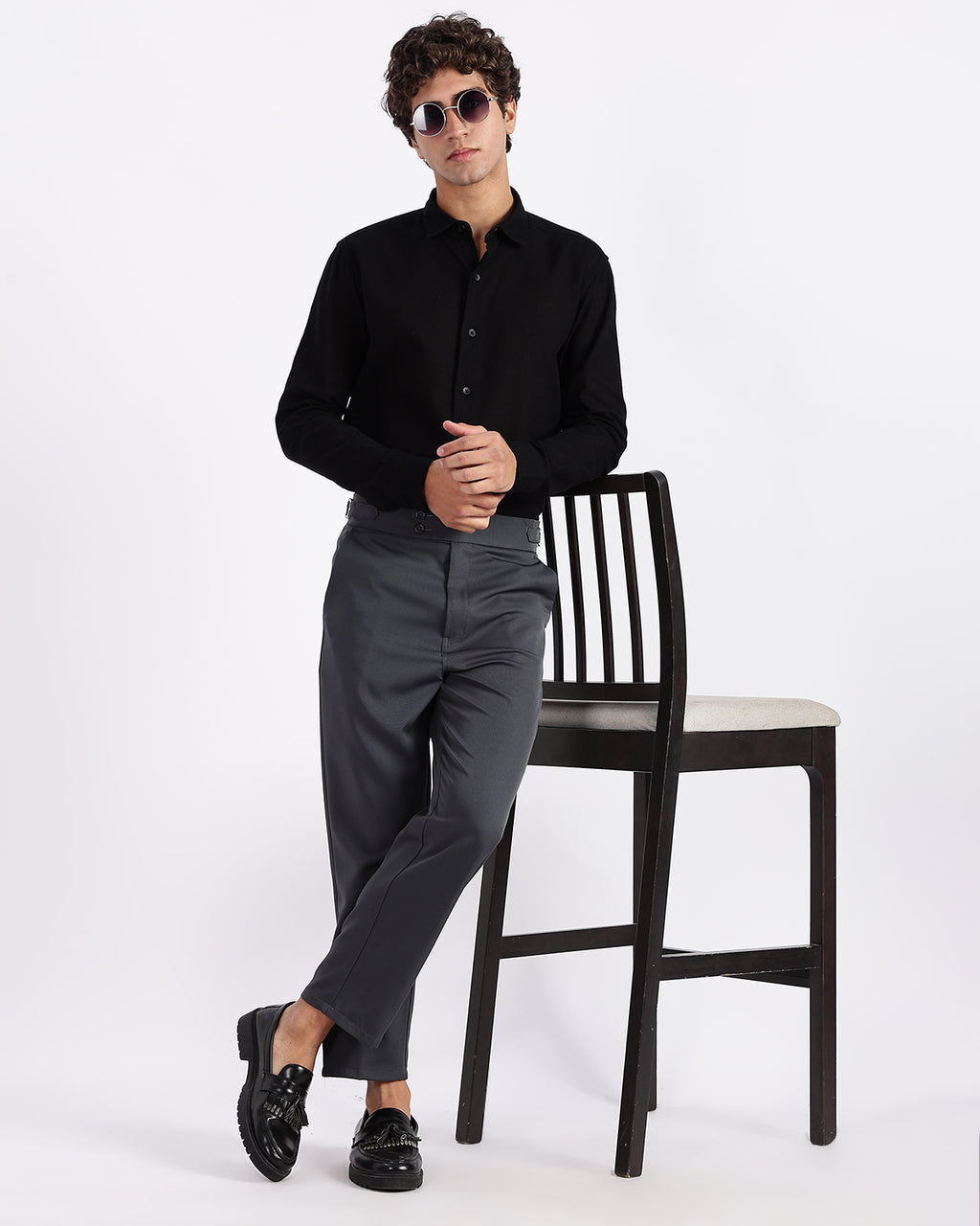 Tapered Fit Gurkha Pants - Charcoal