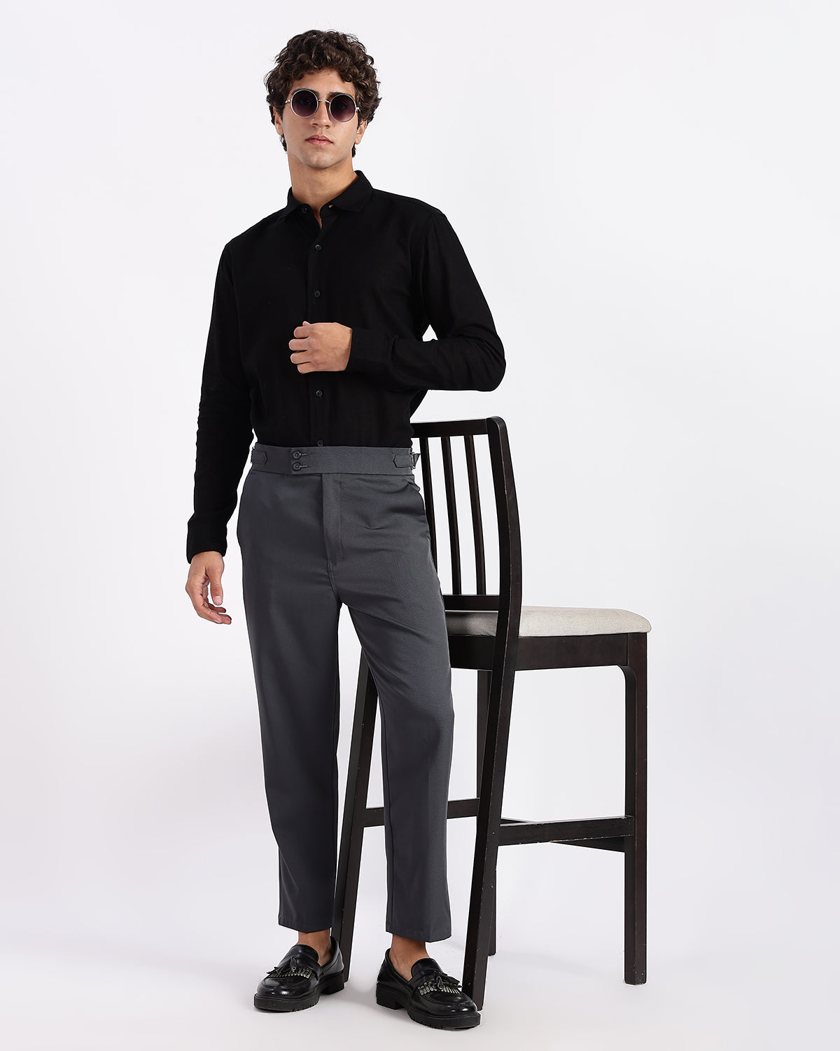 Tapered Fit Gurkha Pants - Charcoal