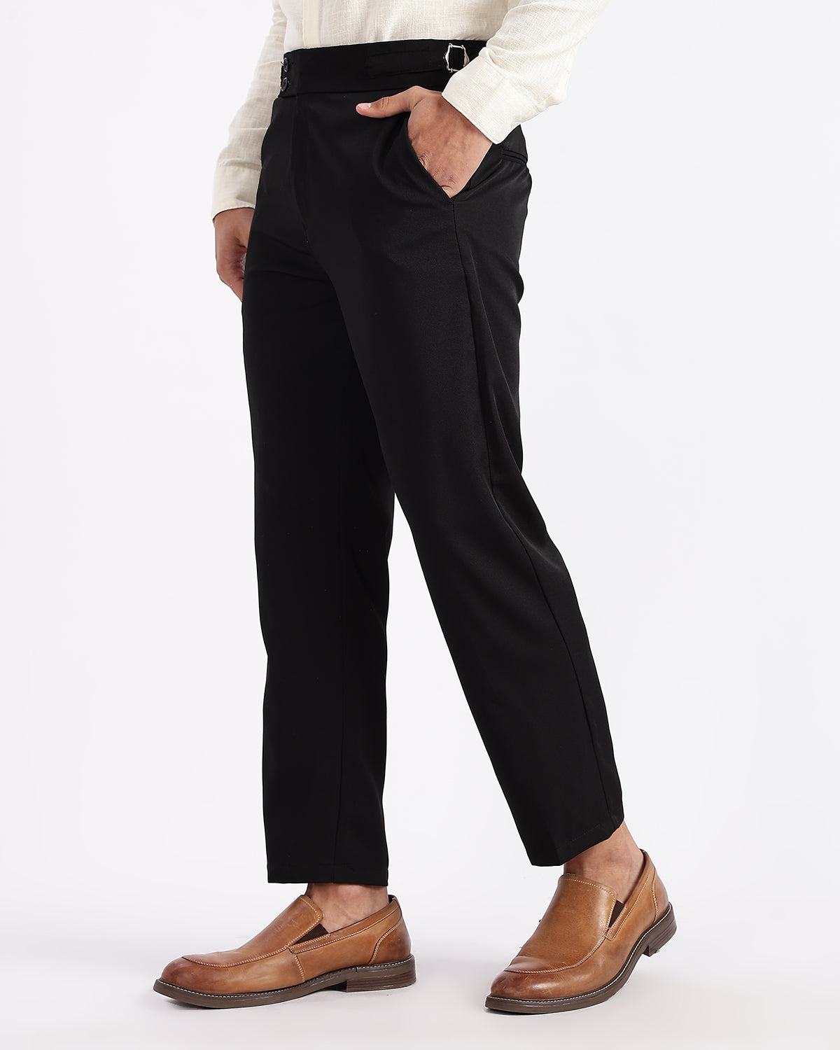 Tapered Fit Gurkha Pants - Black
