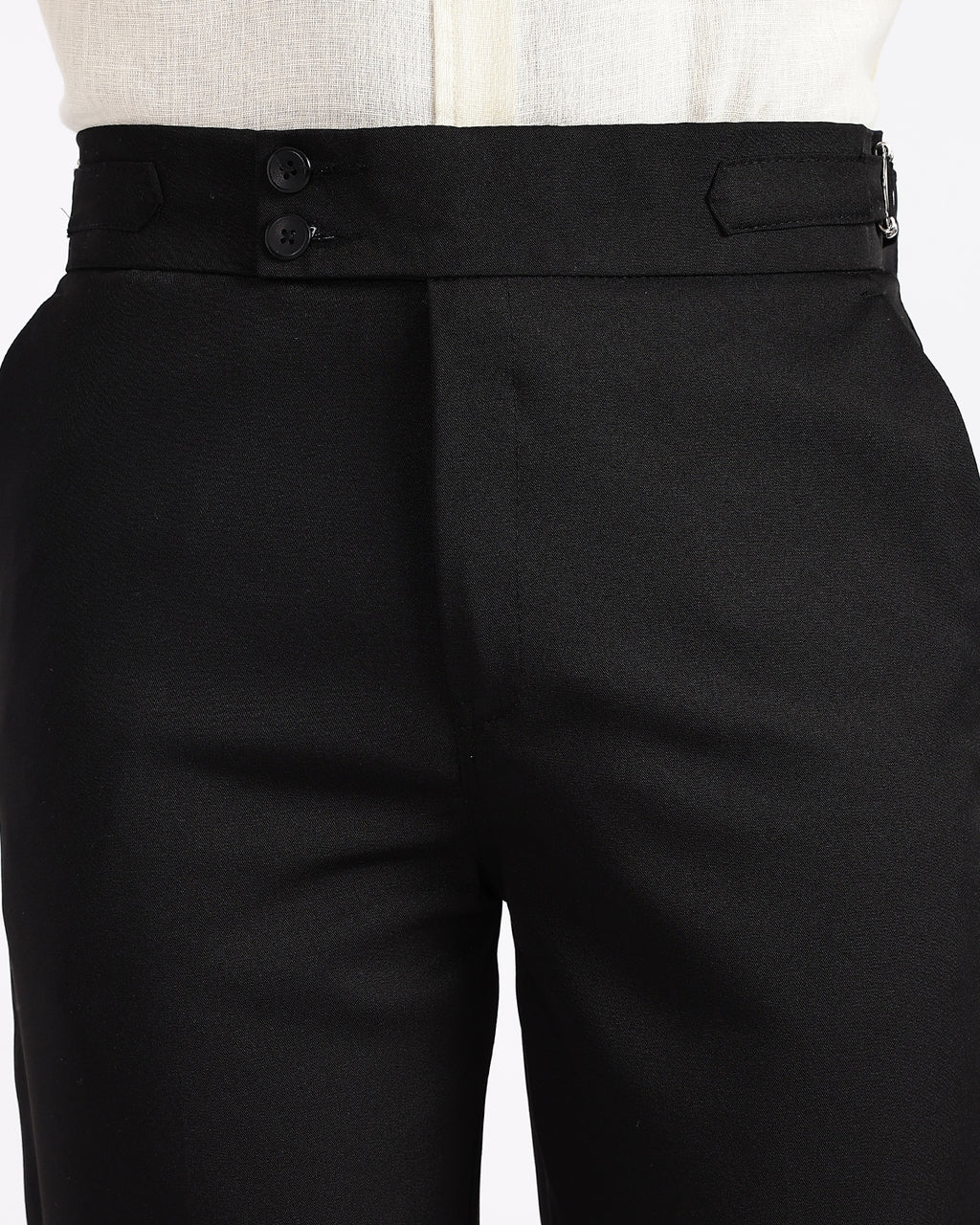 Tapered Fit Gurkha Pants - Black