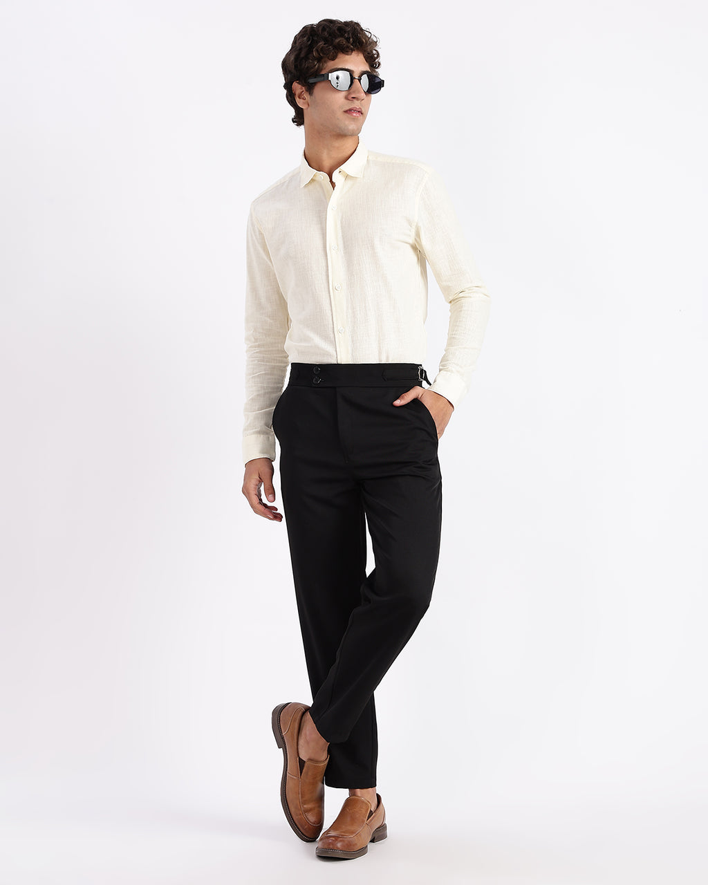 Tapered Fit Gurkha Pants - Black