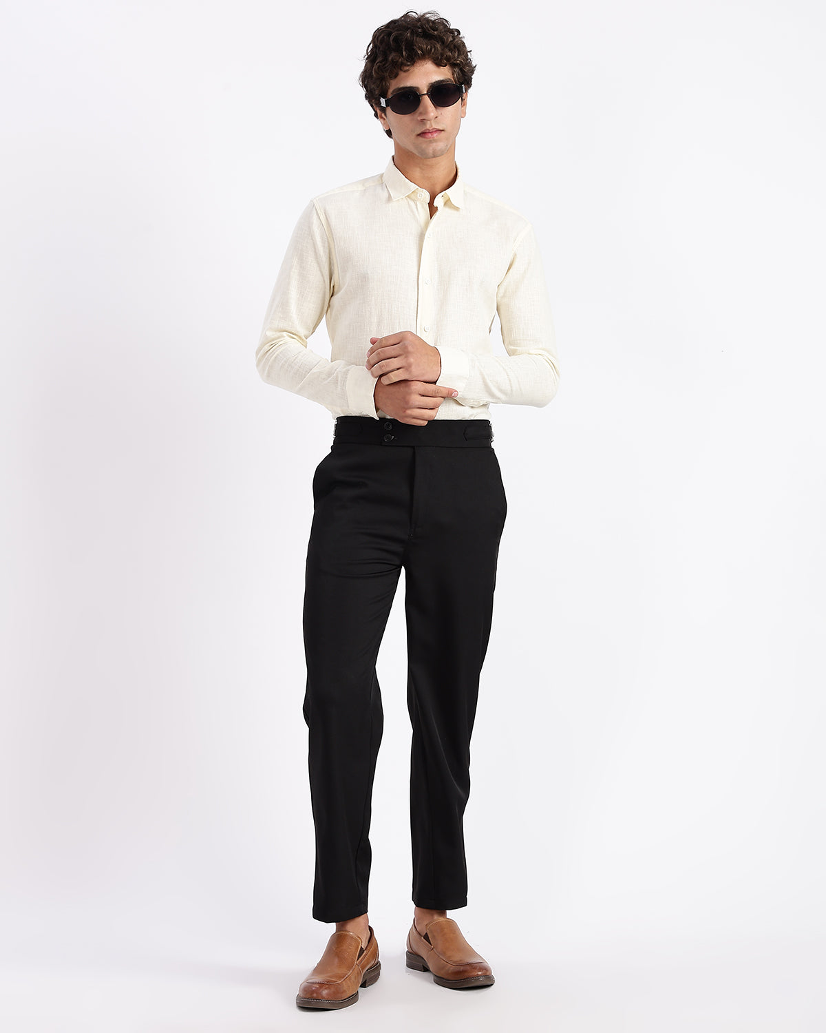 Tapered Fit Gurkha Pants - Black