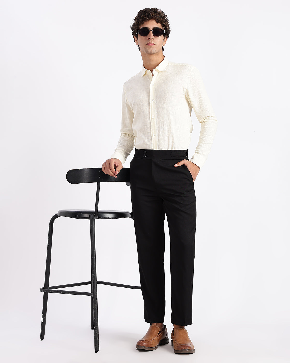 Tapered Fit Gurkha Pants - Black