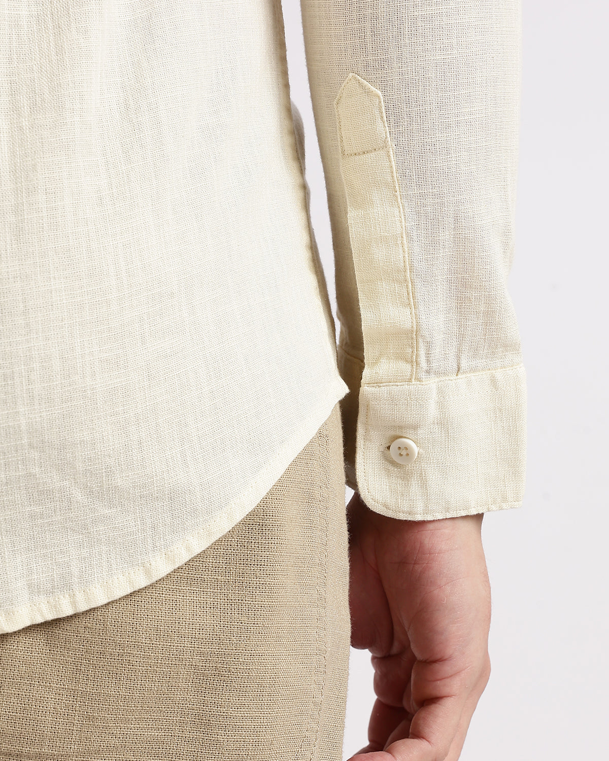 Tailored Fit Linen Shirt - Cream
