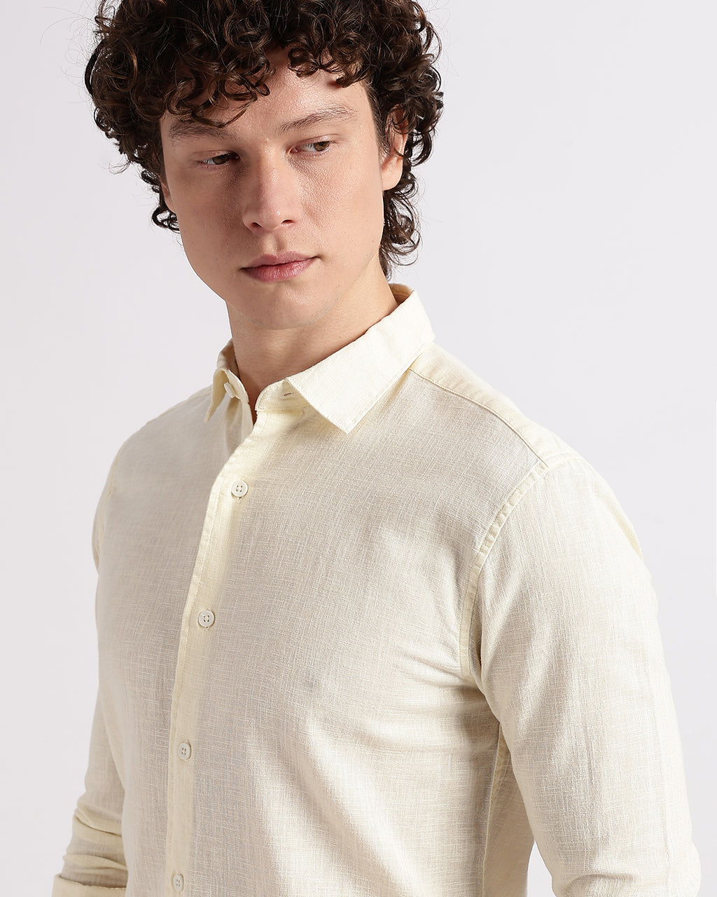Tailored Fit Linen Shirt - Cream