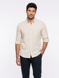 Tailored Fit Linen Shirt - Beige