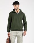 Regular Fit Quarter Zip Sweatshirt - Green