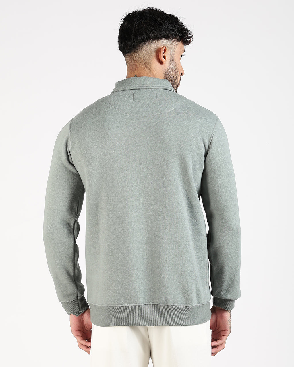 Relaxed Fit Buttoned Sweatshirt - Green