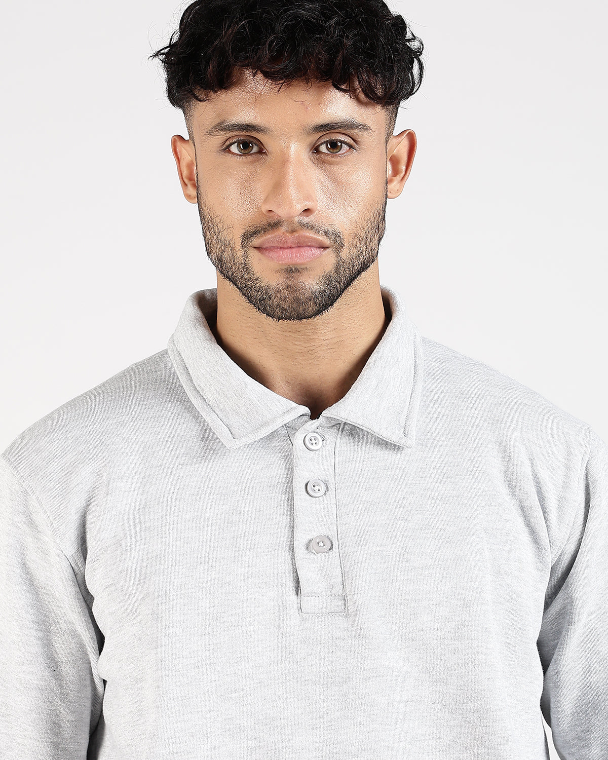 Relaxed Fit Buttoned Sweatshirt - Grey