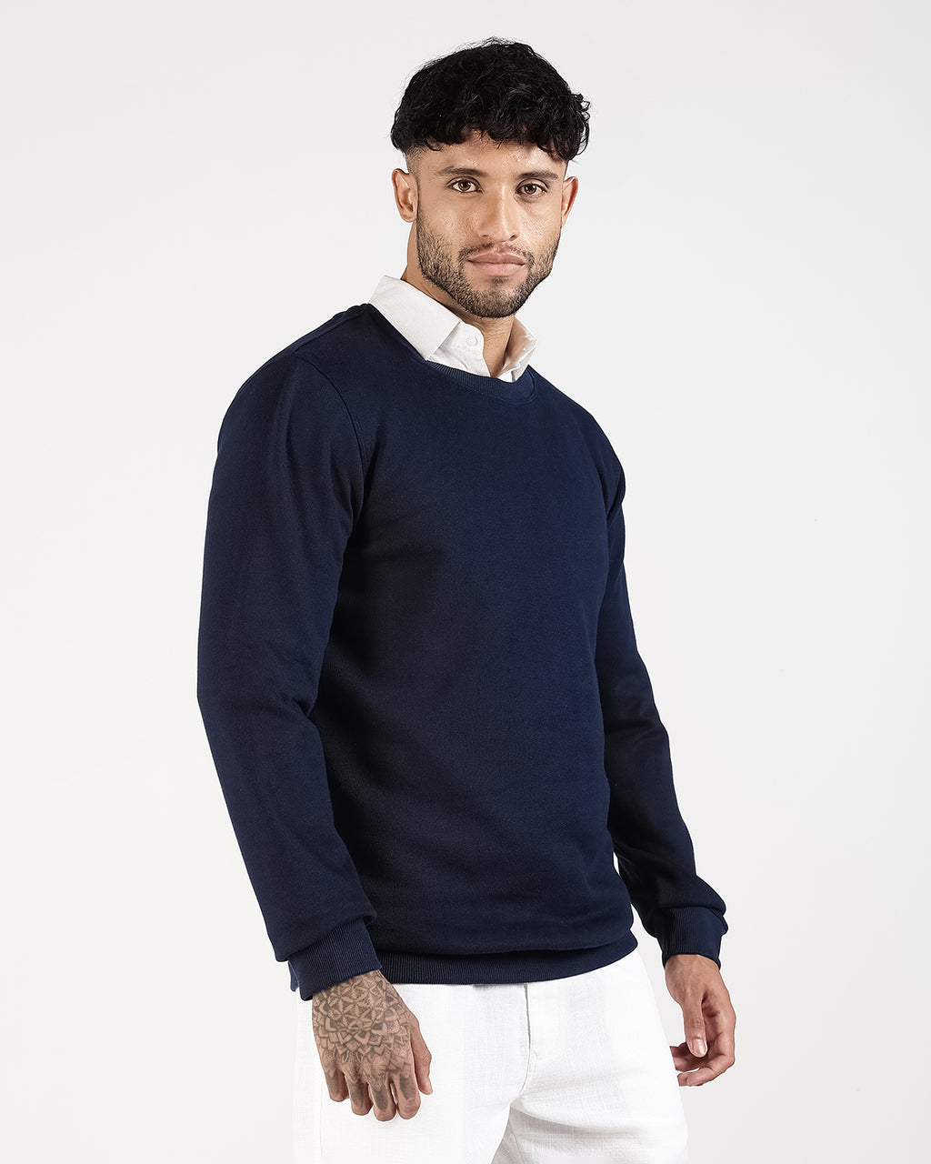 Relaxed Fit Sweatshirt - Navy Blue