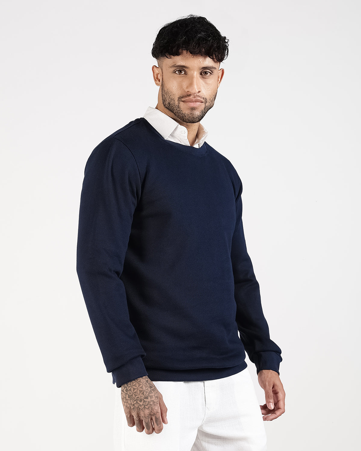 Relaxed Fit Sweatshirt - Navy Blue