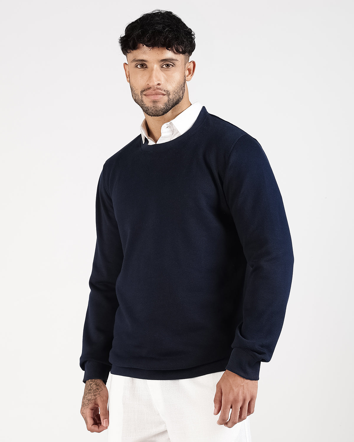 Relaxed Fit Sweatshirt - Navy Blue