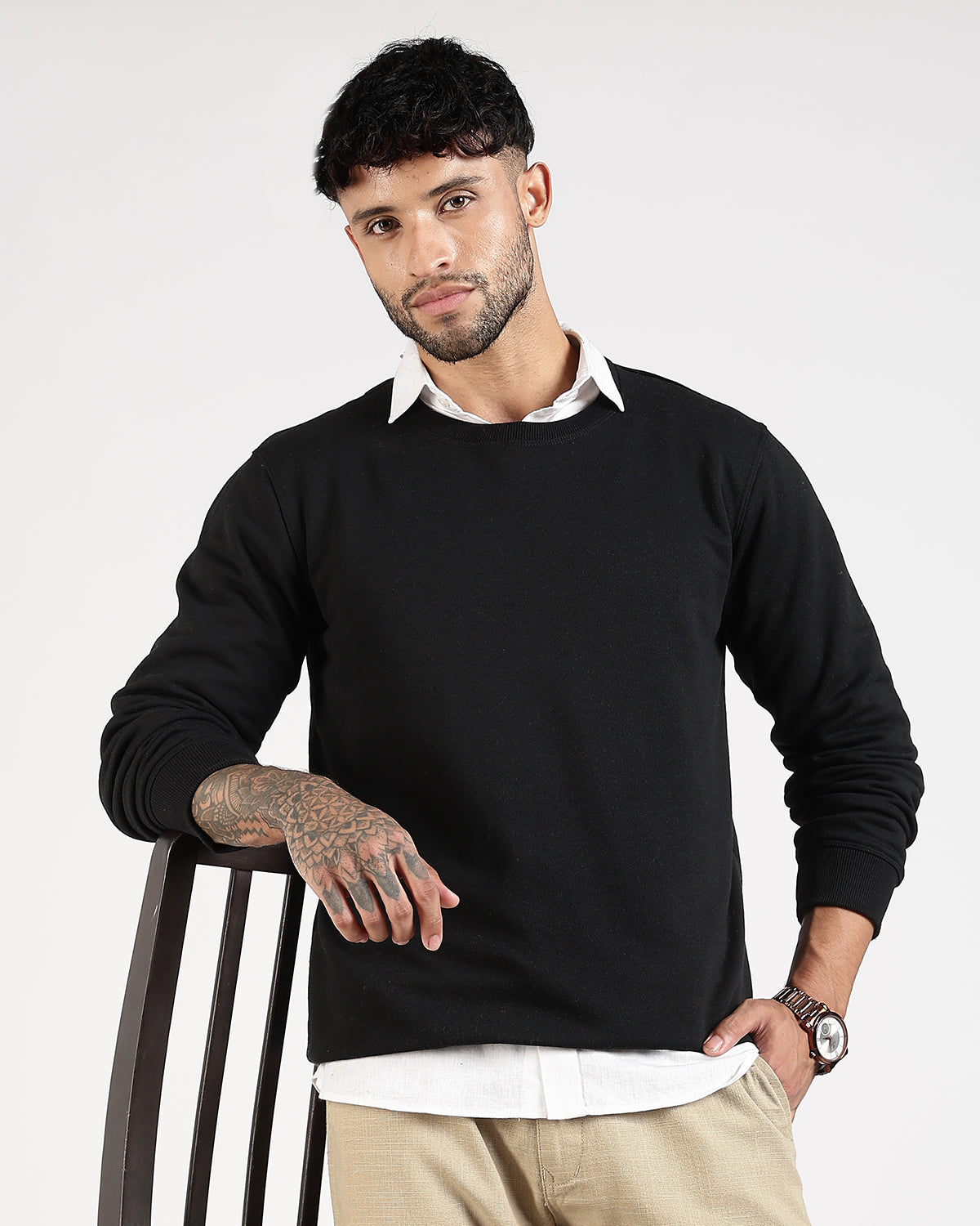 Relaxed Fit Sweatshirt - Black
