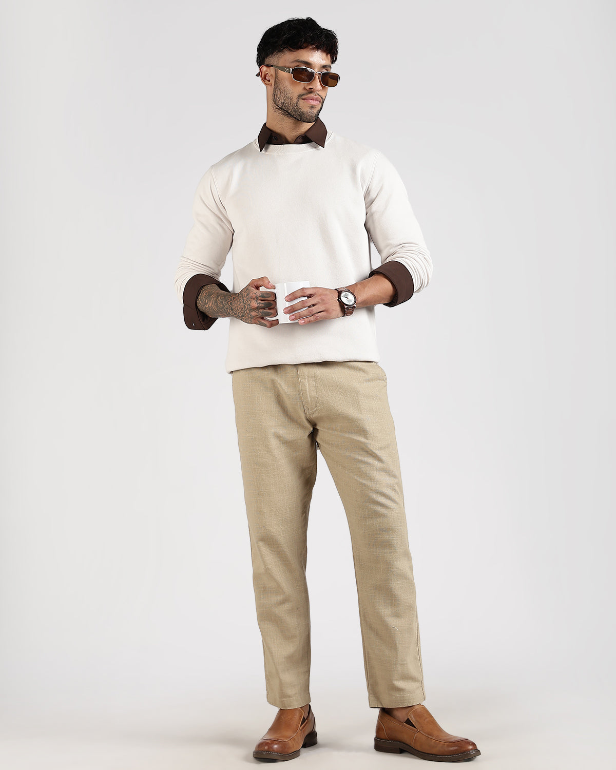Relaxed Fit Sweatshirt - Cream
