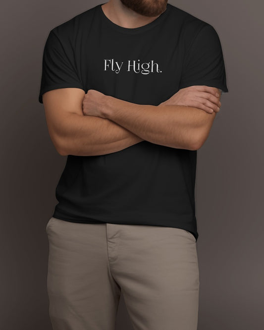 Fly High Unisex Black T-Shirt