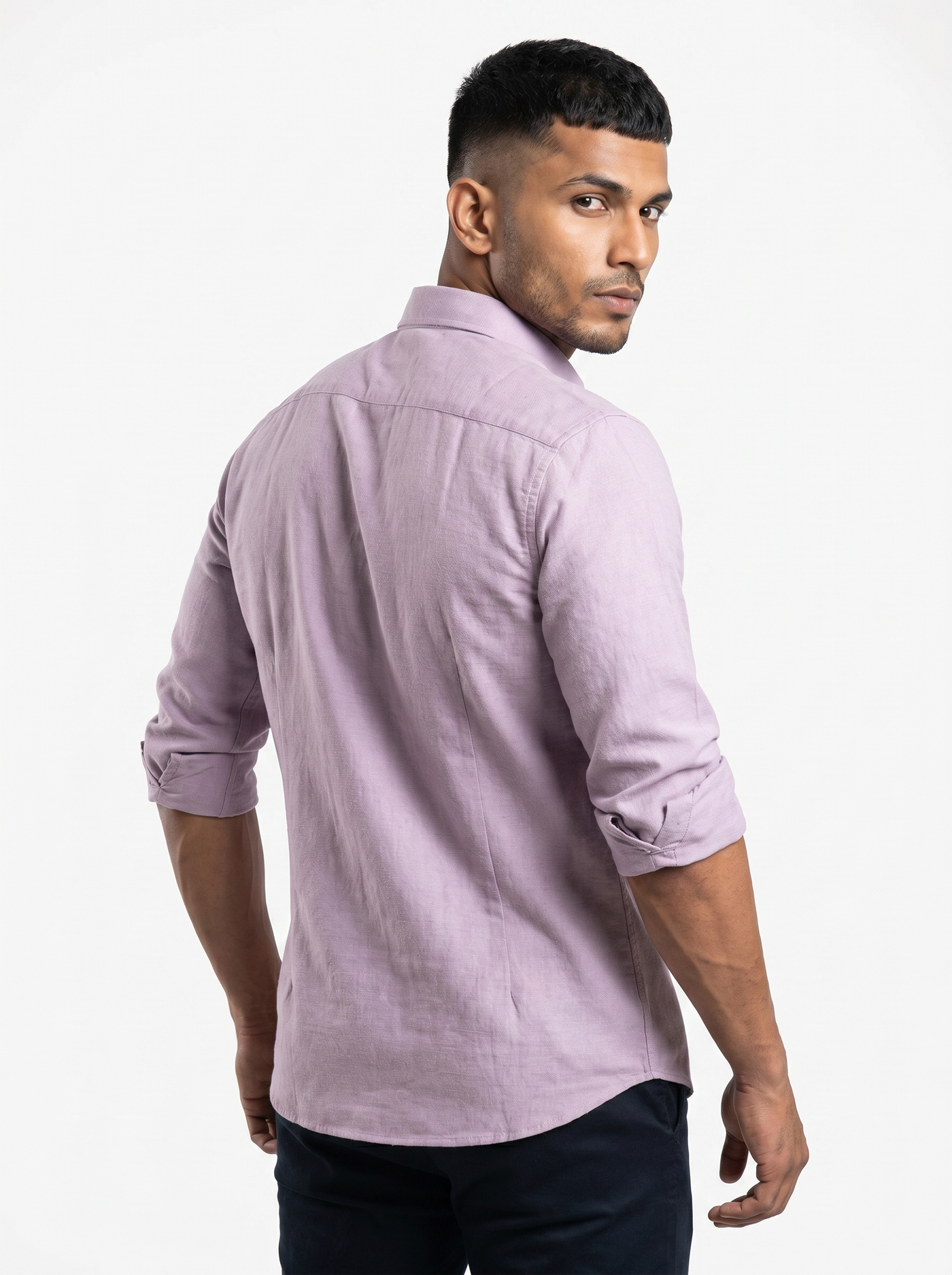 Tailored Fit Linen Shirt - Lavender