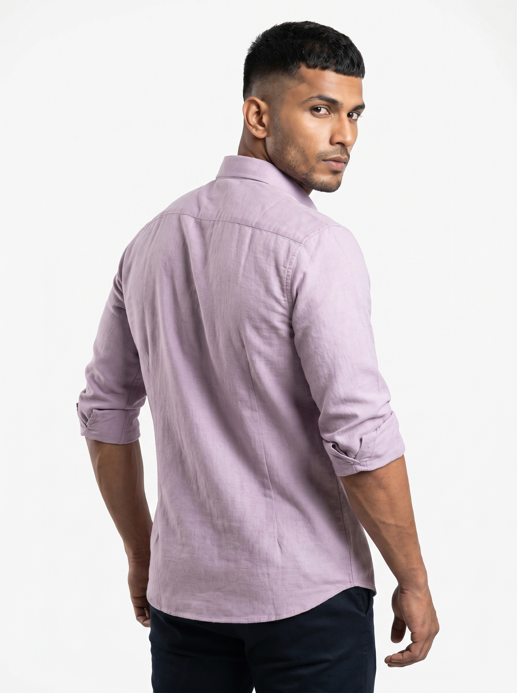 Tailored Fit Linen Shirt - Lavender