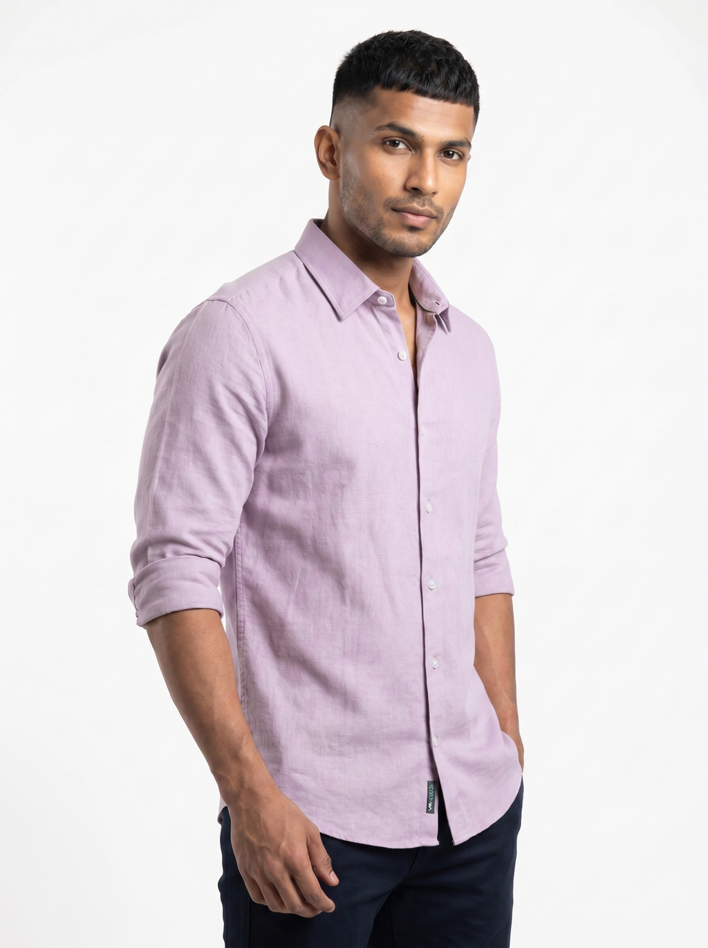 Tailored Fit Linen Shirt - Lavender